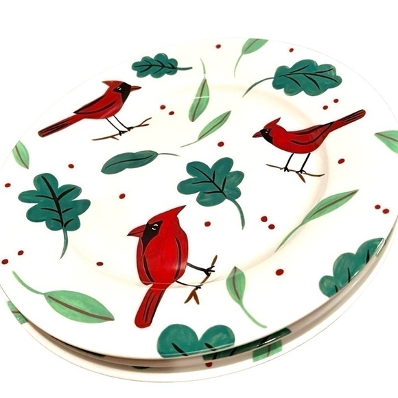 Studio Nova Holiday Cardinal Salad Plate Set of 3 - Picture 2 of 2